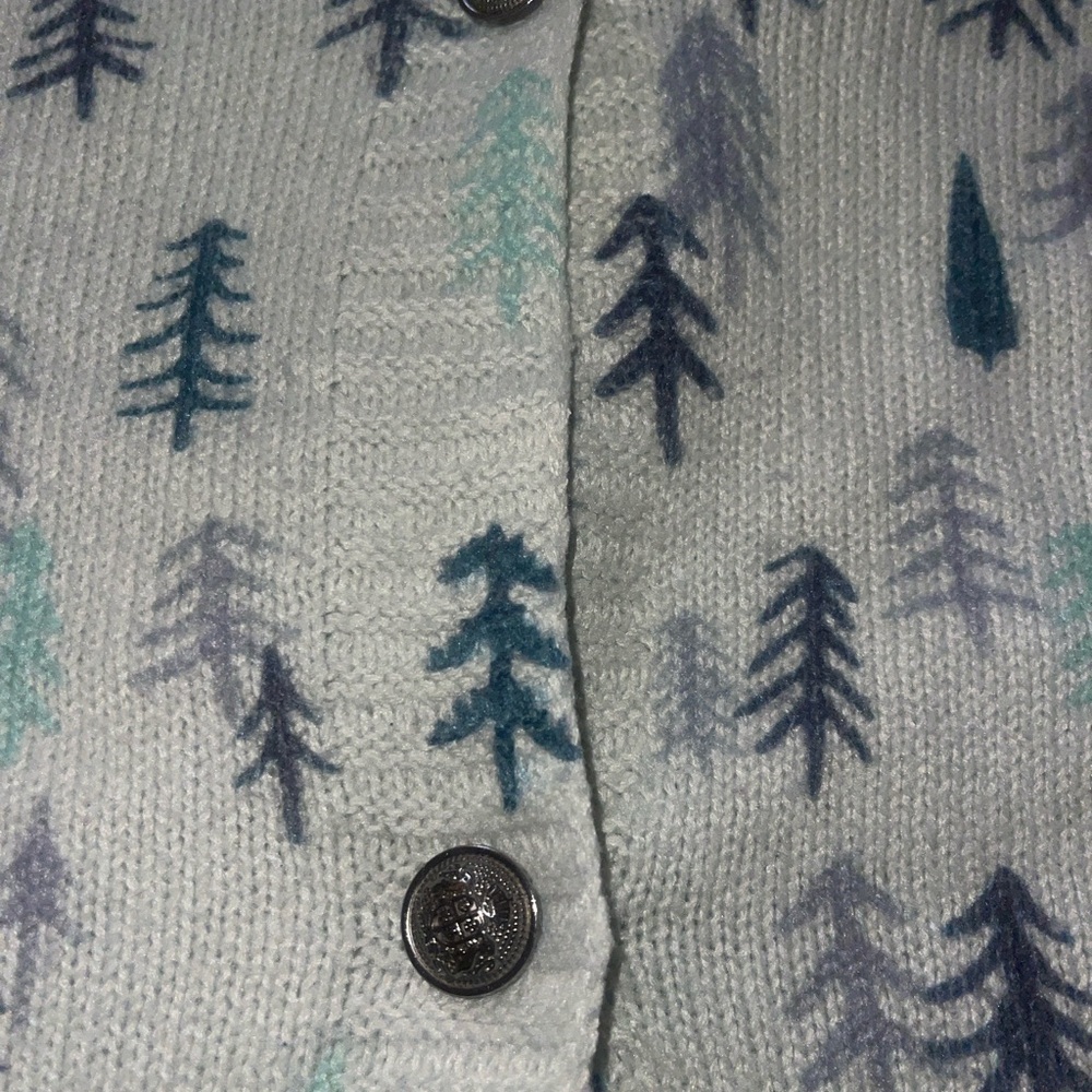 Pine tree Patterned Button-Up Women cardigan - image 3